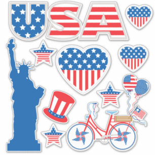 Collectie van patriottische elementen Vinyl Sticker