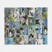 Collectie van pelikanen in een fotocollage, fleece deken (Voorkant (Horizontaal))