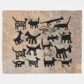 collectie van petroglyph, honden en coyotes fleece deken (Voorkant (Horizontaal))