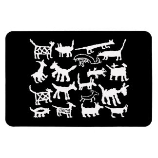 collectie van petroglyph, honden en coyotes magneet