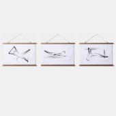 Collectie van Pilates oefeningen Hangend Wandkleed (Driedubbel)