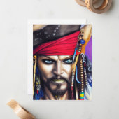 Collectie van piraten notitiekaartje (Voorkant / Achterkant in situ)