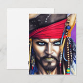 Collectie van piraten notitiekaartje (Voorkant / Achterkant)