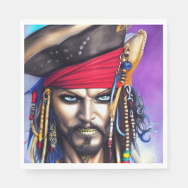 Collectie van piraten servet