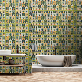 Collectie van planten behang