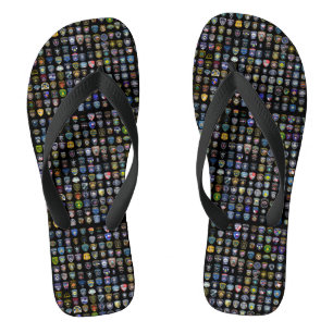 Collectie van politiepatroon teenslippers