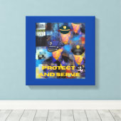 Collectie van politiewaardering canvas afdruk (Insitu (Houten vloer))