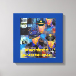 Collectie van politiewaardering canvas afdruk