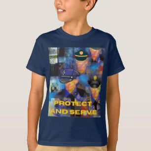 Collectie van politiewaardering t-shirt