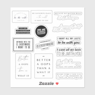 Collectie van Romantische Liefde Quotes Stickers