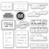 Collectie van Romantische Liefde Quotes Stickers (Voorkant)