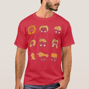 Collectie van roodharige vrouwen t-shirt