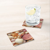 Collectie van schelpen Scallops Clams en Conch Kartonnen Onderzetters (Insitu)