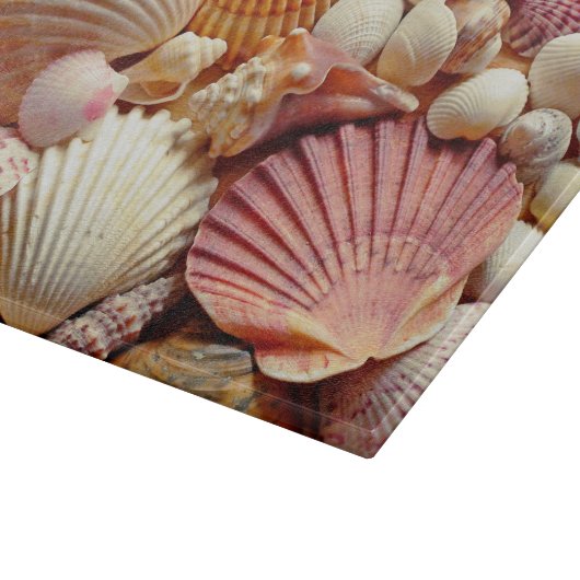 Collectie van schelpen Scallops Clams en Conch Snijplank (Hoek)