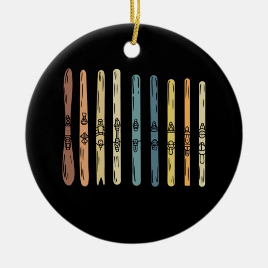 Collectie van skischoenen keramisch ornament (Voorkant)