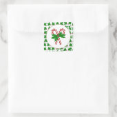 Collectie van snoepsuikerriet vierkante sticker (Tas)
