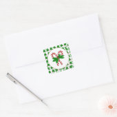 Collectie van snoepsuikerriet vierkante sticker (Envelop)