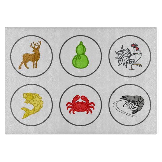 Collectie van viskrabben snijplank (Voorkant)