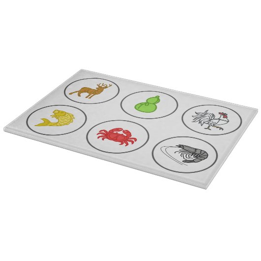 Collectie van viskrabben snijplank (Hoek)