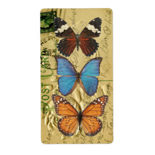 Collectie van vlinder etiket