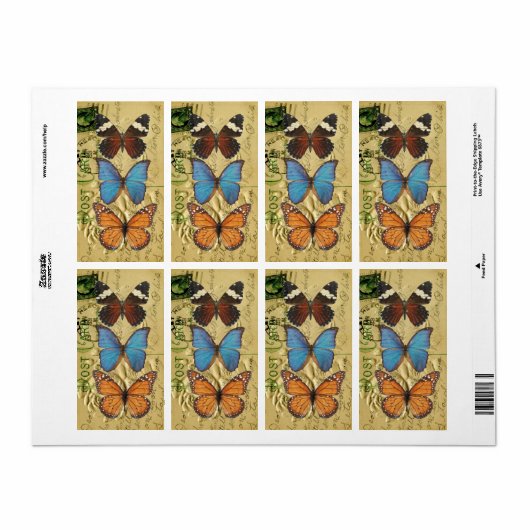 Collectie van vlinder etiket (Full Sheet)