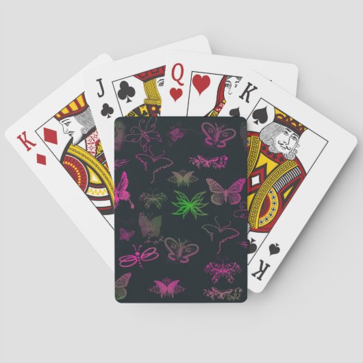 Collectie van vlinder pokerkaarten (Achterkant)