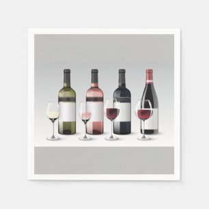 Collectie van wijn servet