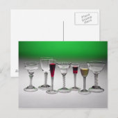 Collectie van wijnglazen met dragerstjes briefkaart (Voorkant / Achterkant)