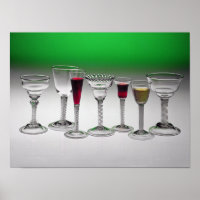 Collectie van wijnglazen met dragerstjes
