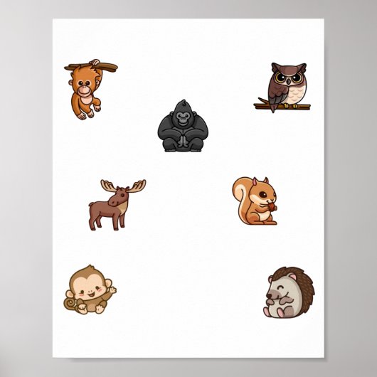 Collectie van wilde dieren poster (Voorkant)