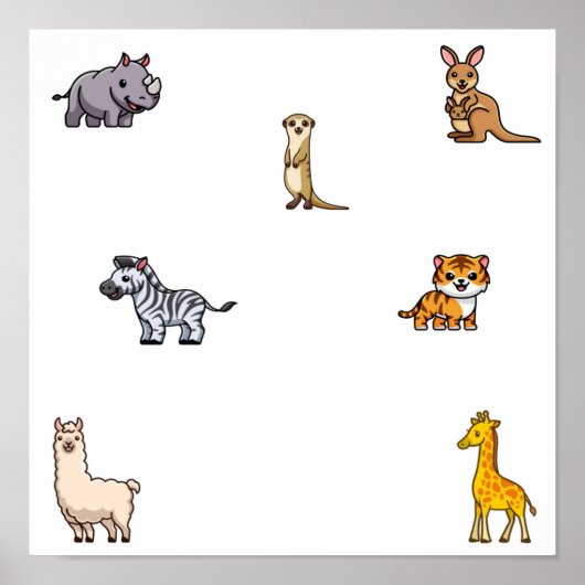 Collectie van wilde dieren poster (Voorkant)