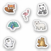 Collectie van wilde dieren sticker (Voorkant)
