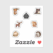 Collectie van wilde dieren sticker (Vel)