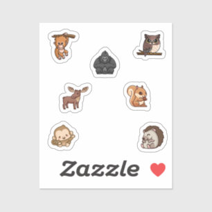 Collectie van wilde dieren sticker