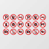 Collectie van Winkelverbod Voordeur van hulpprogra Raamsticker (Vel)