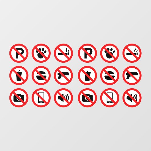 Collectie van Winkelverbod Voordeur van hulpprogra Raamsticker (Vel)