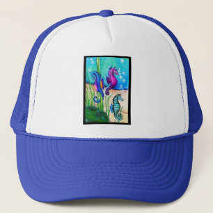 Collectie van zee paarden trucker pet
