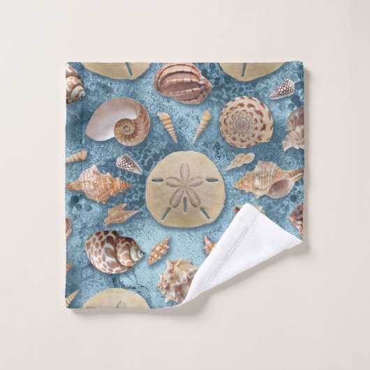 Collectie van zeeschelpen bad handdoek (Wasdoekje)