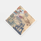  Collectie van zegels, zeilboot, papier Servet (Hoek)