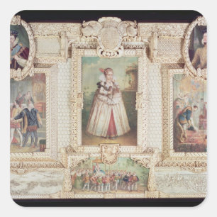 Collectie van zes miniaturen vierkante sticker