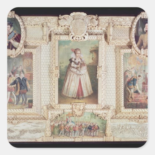 Collectie van zes miniaturen vierkante sticker (Voorkant)