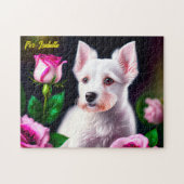 Collectie van zoete honden en Rozen Legpuzzel (Horizontaal)