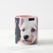 Collectie van zoete honden en Rozen Mok (Midden)