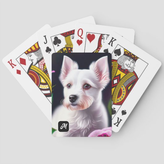 Collectie van zoete honden en Rozen Pokerkaarten (Achterkant)