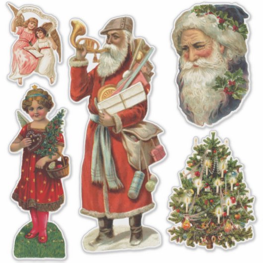  COLLECTIE VICTORIAANS KERST STICKER (Voorkant)