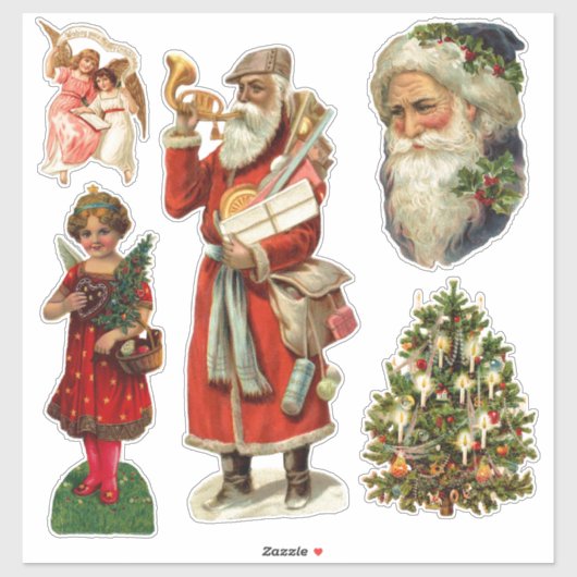  COLLECTIE VICTORIAANS KERST STICKER (Vel)