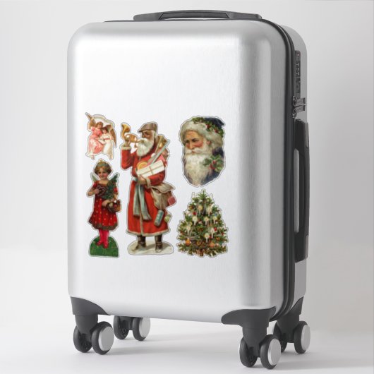 COLLECTIE VICTORIAANS KERST STICKER (Koffer)