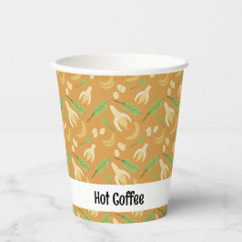 Collectie voor het mandenpatroon voor fruit - bana papieren bekers