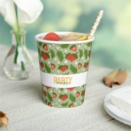Collectie voor het mandje voor fruit - aardbeien papieren bekers