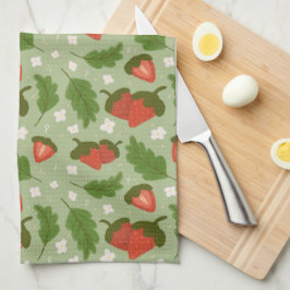Collectie voor het mandje voor fruit - aardbeien theedoek